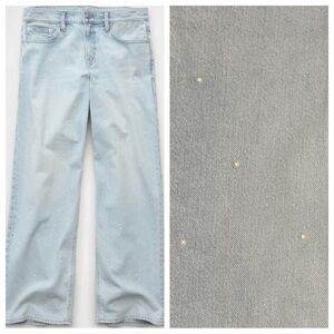 American Eagle AE Pearl Embellished Strigid High-Waisted Stovepipe Jean Sz 4 NWT